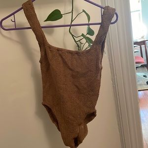 Hunza G scrunch one piece swimsuit OS